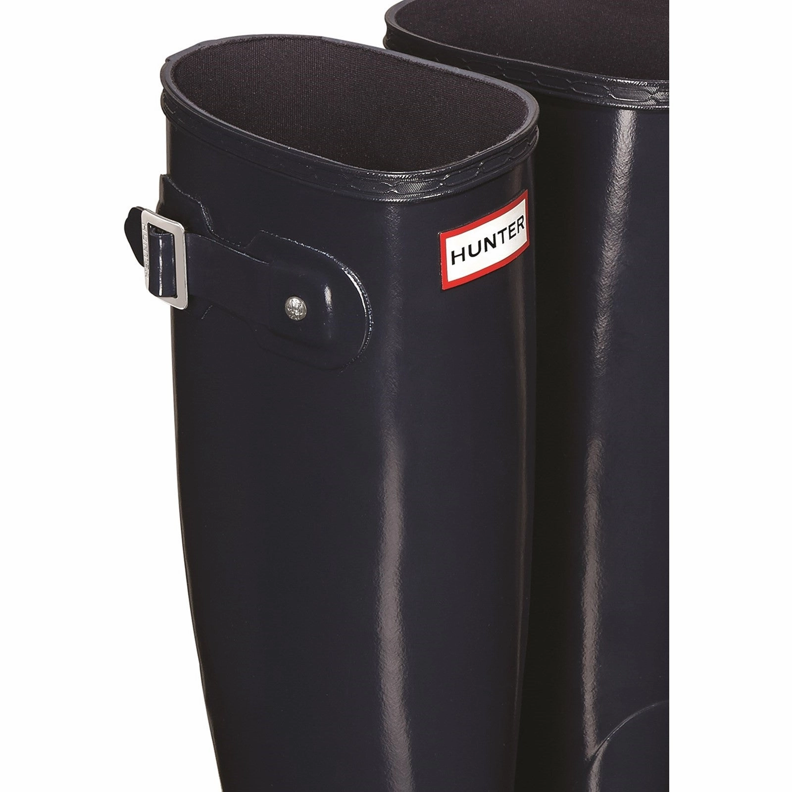 WFT1000RGL-NVY Original Tall Gloss Wellington Boots Female Navy Grip Trekker