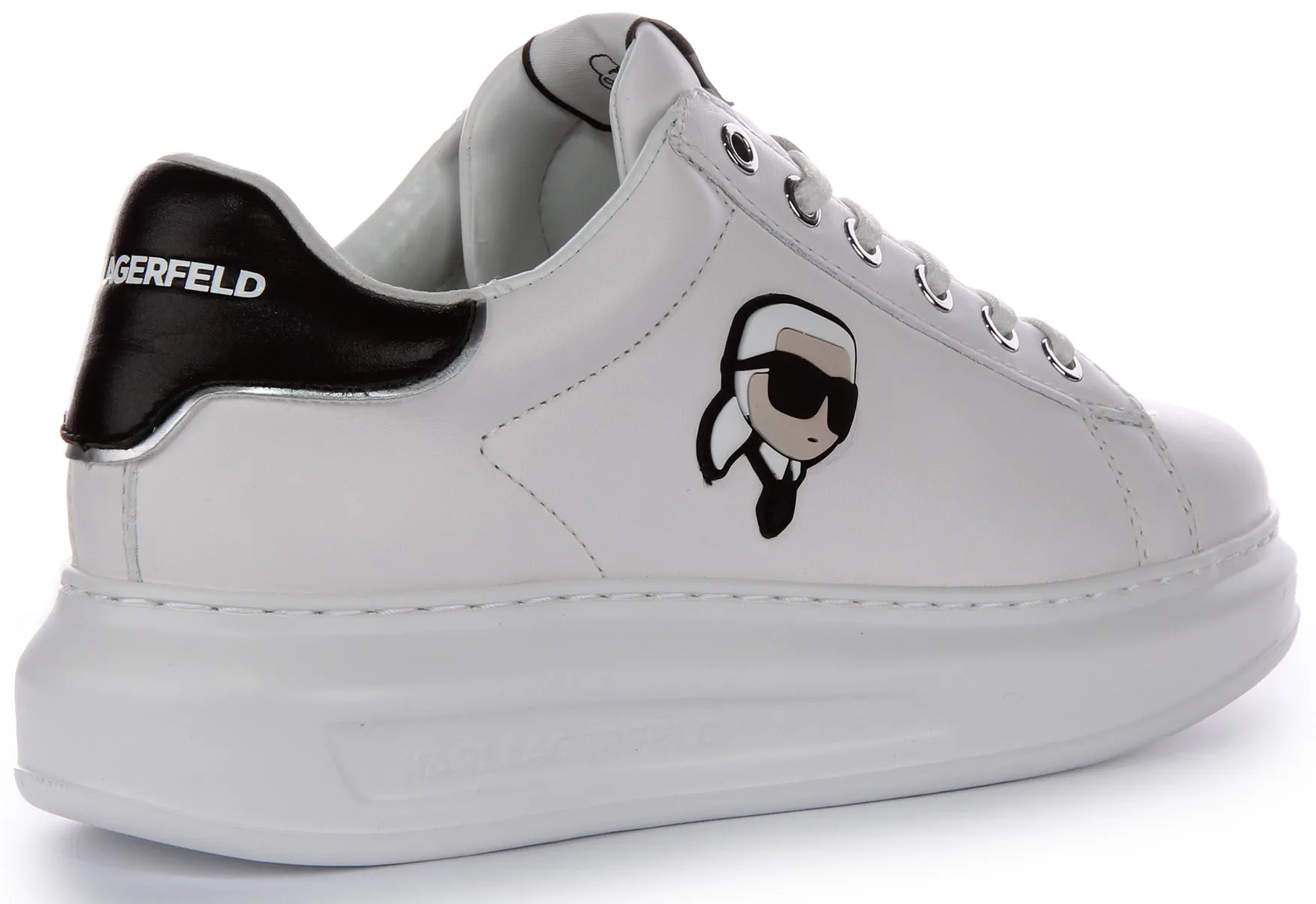 Wide fit Karl Lagerfeld Kapri Nft Lo In White Black For Women