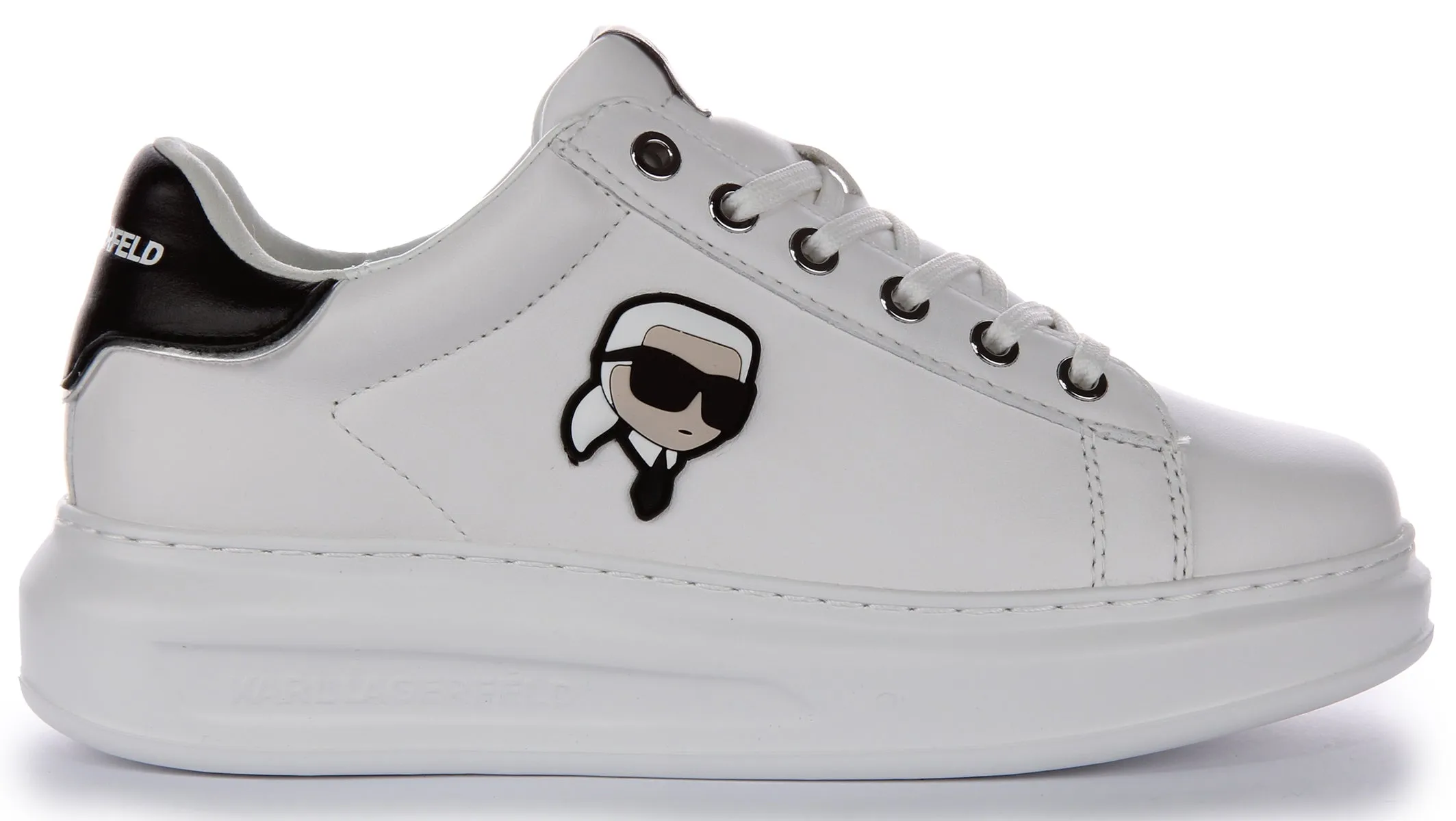 Wide fit Karl Lagerfeld Kapri Nft Lo In White Black For Women