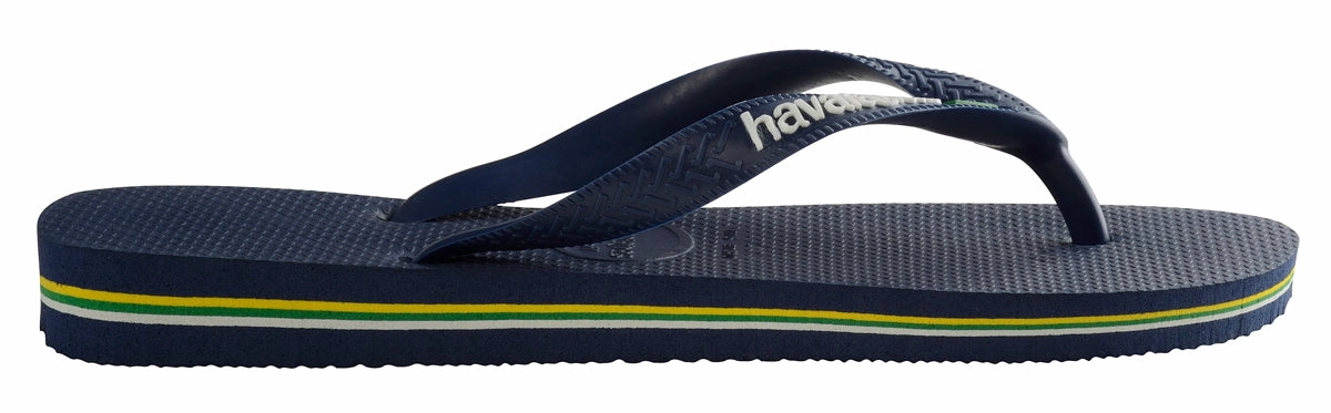 Wide Band Havaianas Brasil Logo In Navy