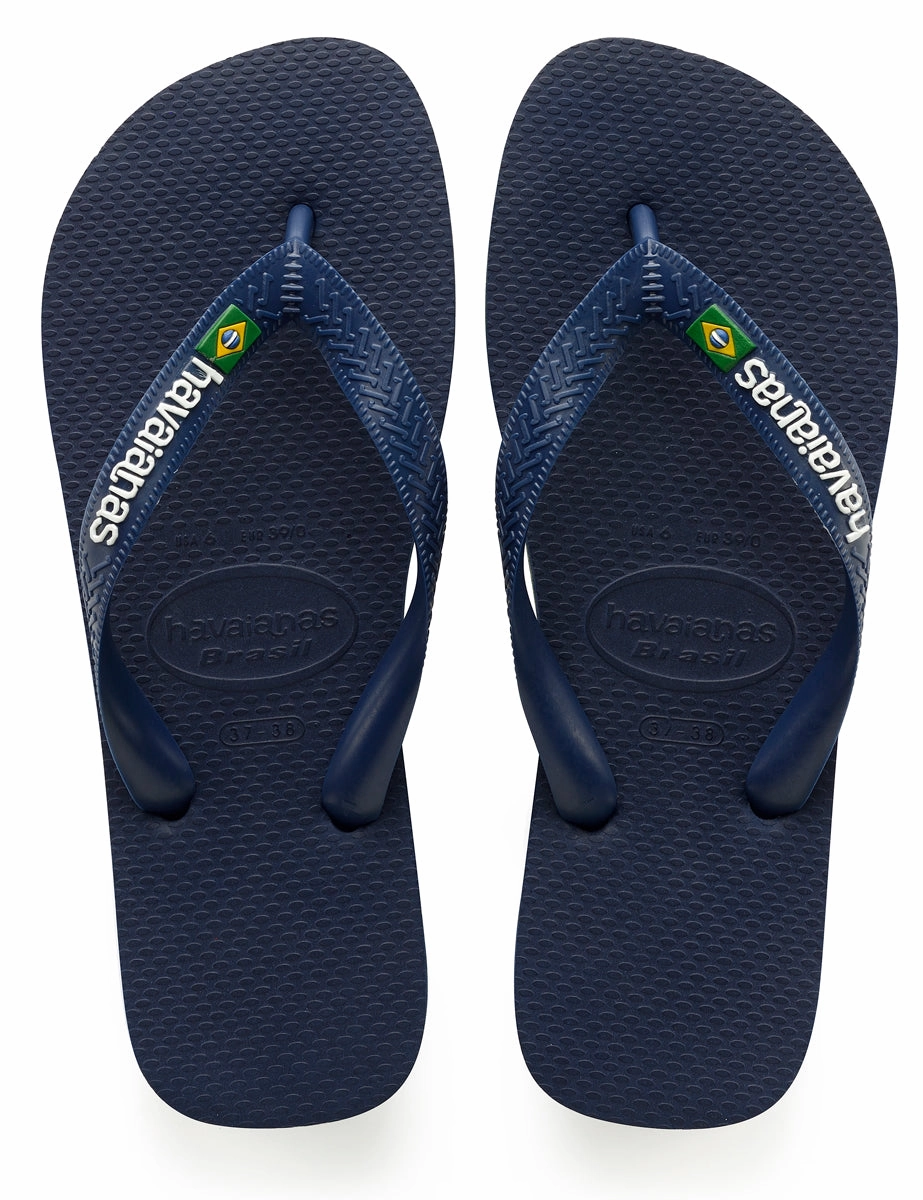 Wide Band Havaianas Brasil Logo In Navy