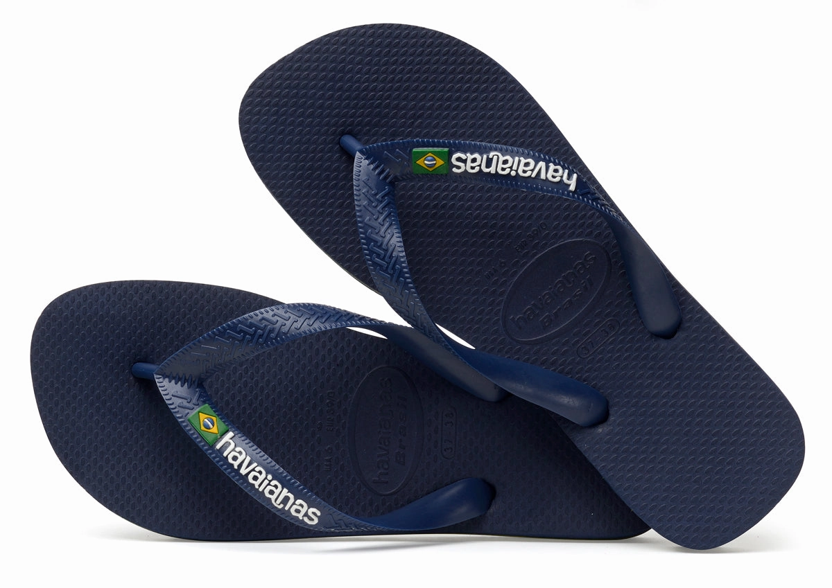 Wide Band Havaianas Brasil Logo In Navy