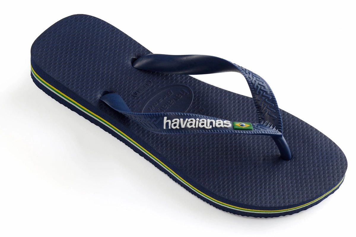 Wide Band Havaianas Brasil Logo In Navy