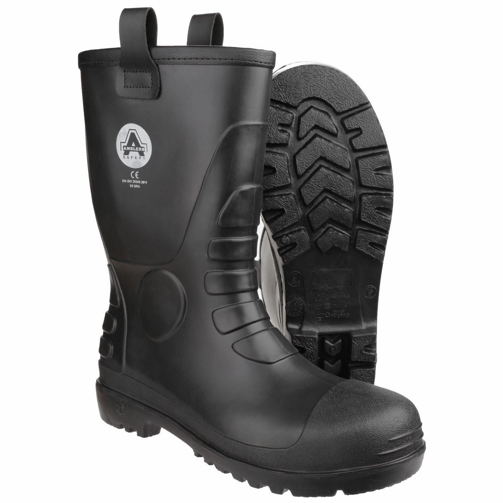 wide calf Amblers Safety FS90 PVC Black Wellington Boots