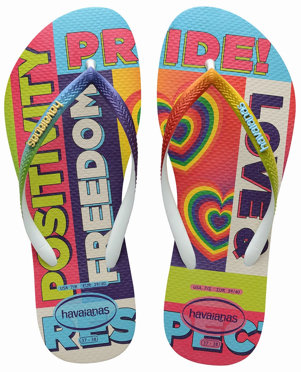 Wide Toe Design Havaianas Slim Pride Rainbow In Multi Colour For Womens
