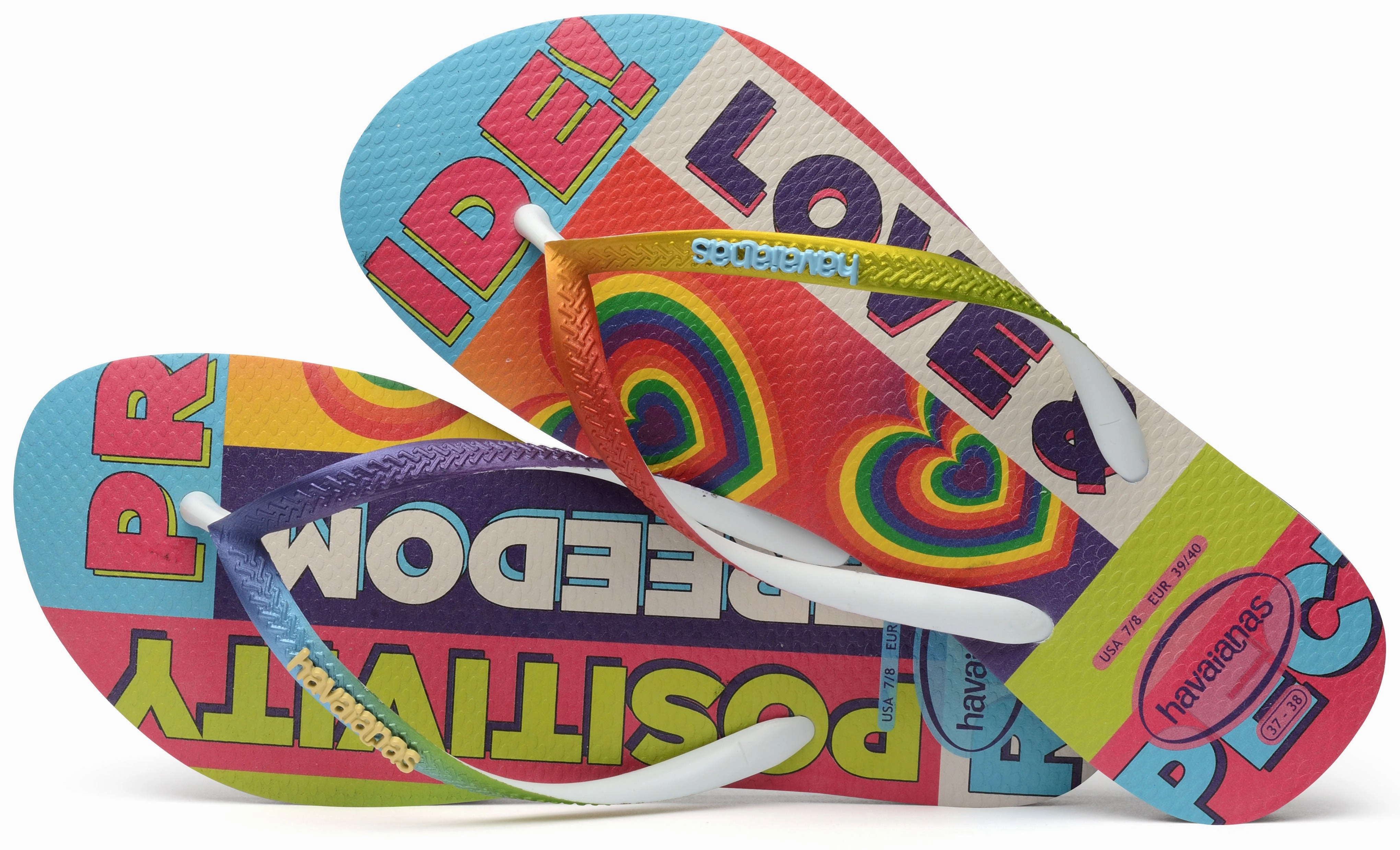 Wide Toe Design Havaianas Slim Pride Rainbow In Multi Colour For Womens