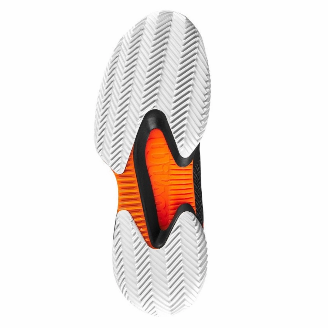 Wilson 2023 Kaos Swift 1.5 Men's Tennis Shoes - Black/Phantom/Shocking Orange Energy Absorbing Technology Design