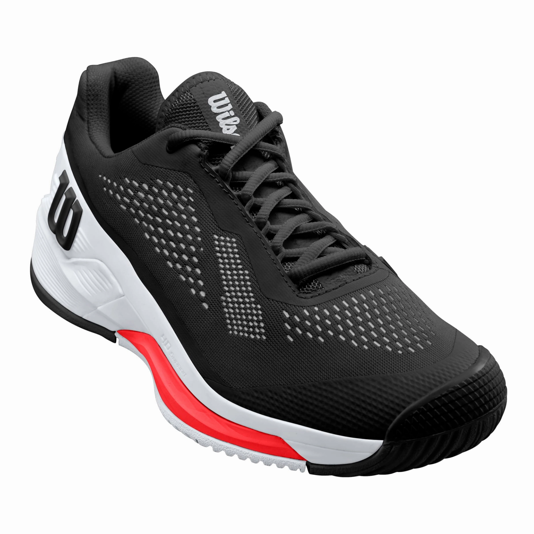 Wilson Men Rush Pro 4.0 2022 Tennis Shoes - Black/ White/ Poppy Slim Look Concept