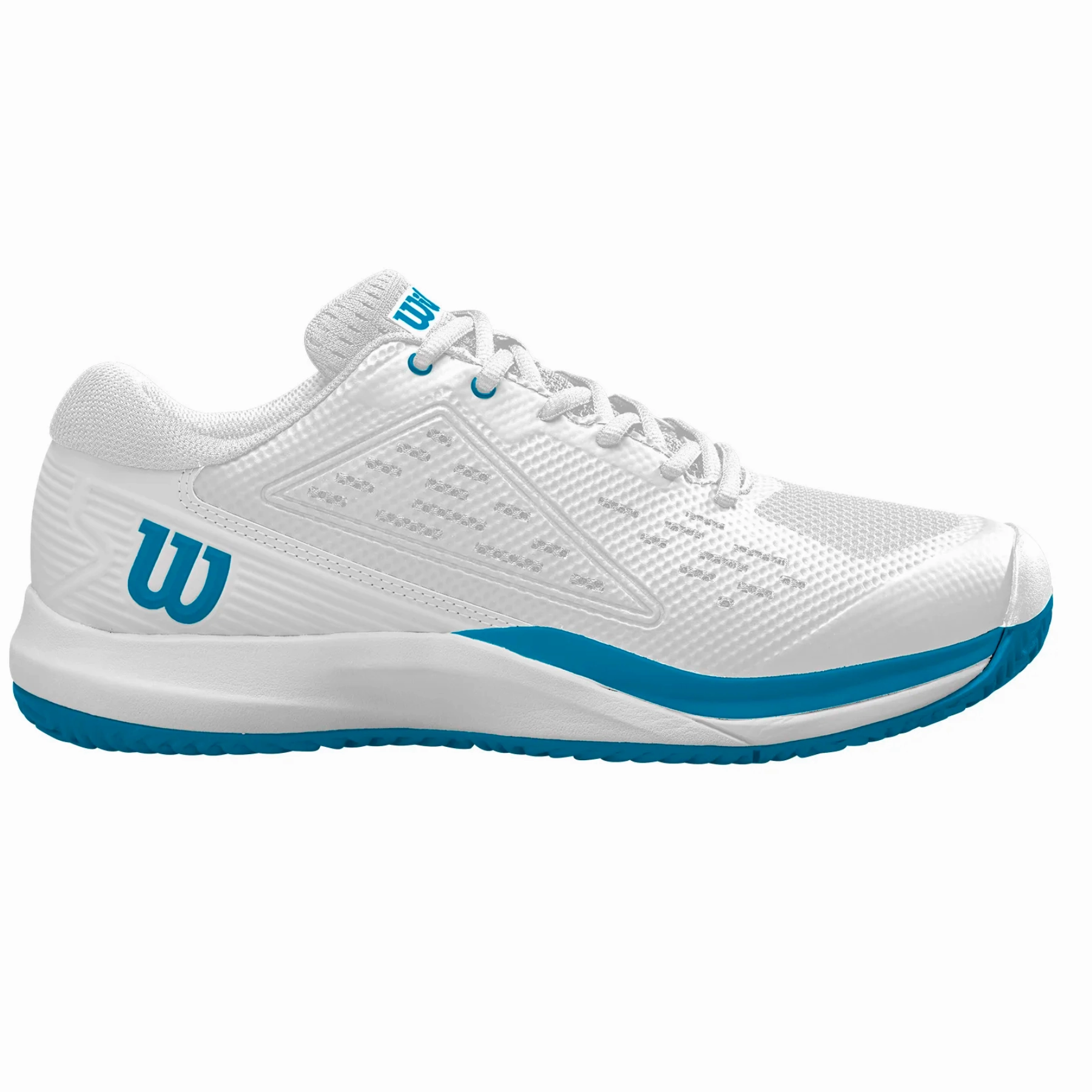 Wilson RUSH PRO ACE OZ Tennis Shoes - White/White/ Atomic Blue Shock - absorbing ability