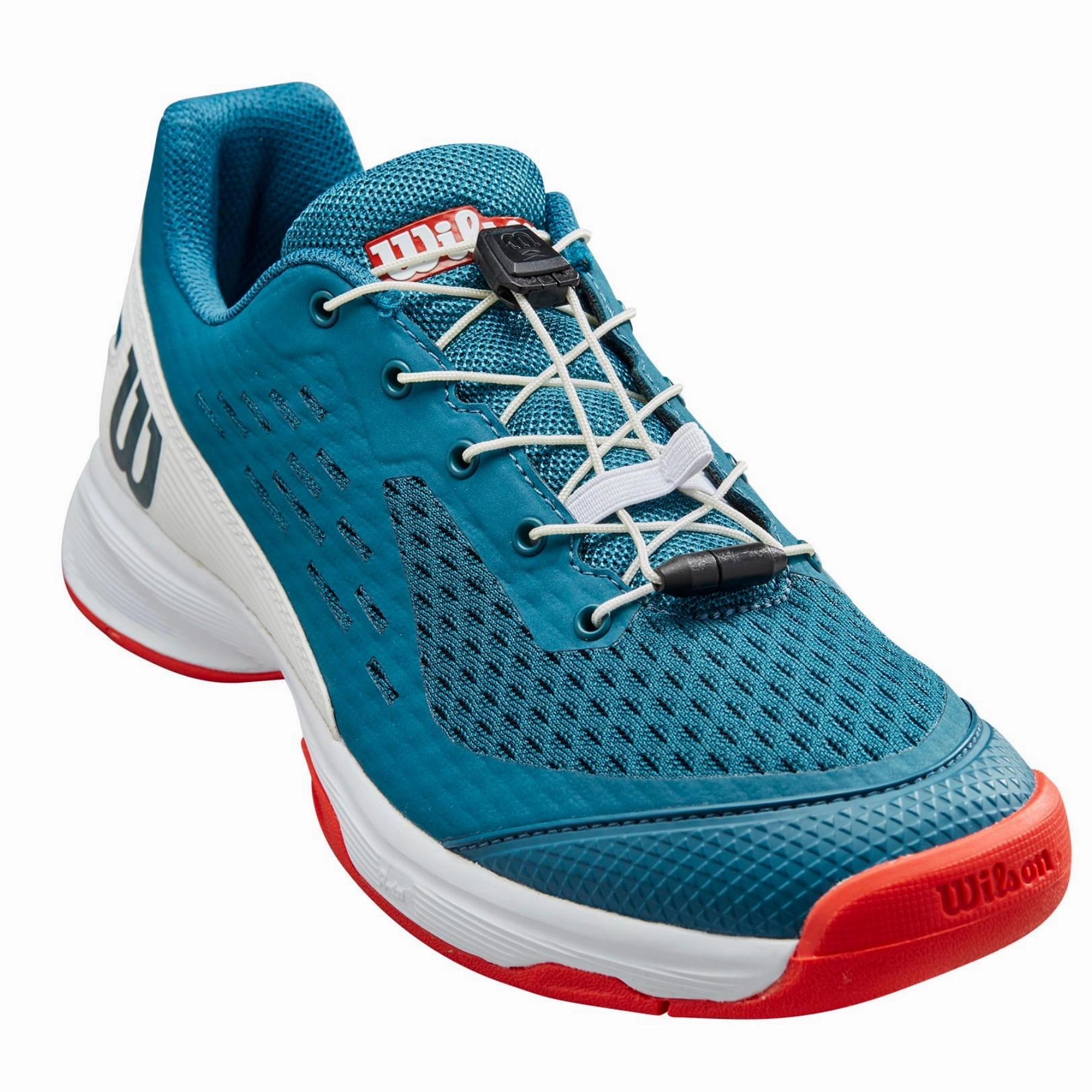 Wilson Rush Pro JR 4.0 QL Tennis Shoes - Blue Coral/ White/ Fiesta Enhanced Mobility Potential