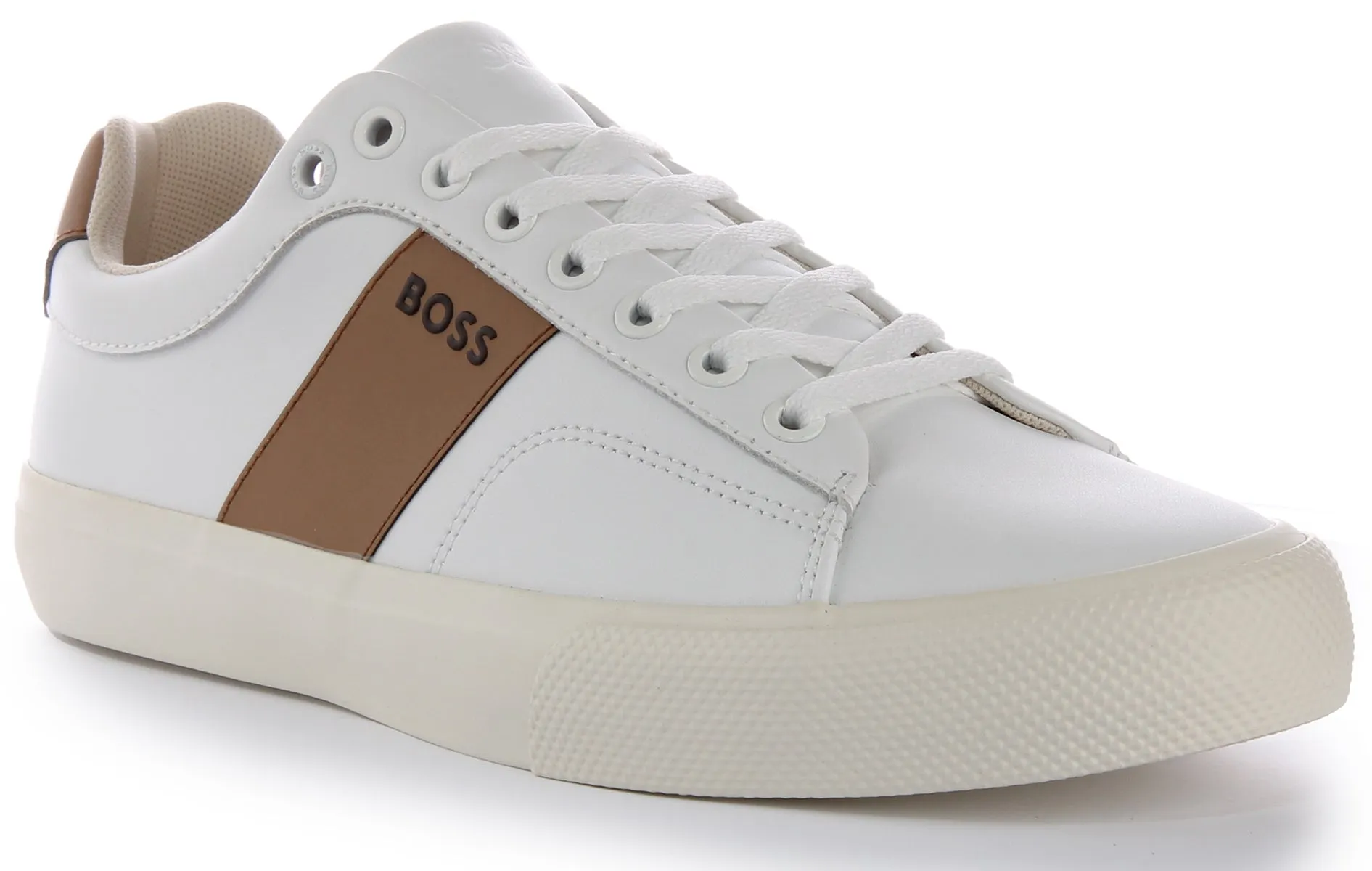 Boss Aiden Tennis In White Brown For Men Balance Assist