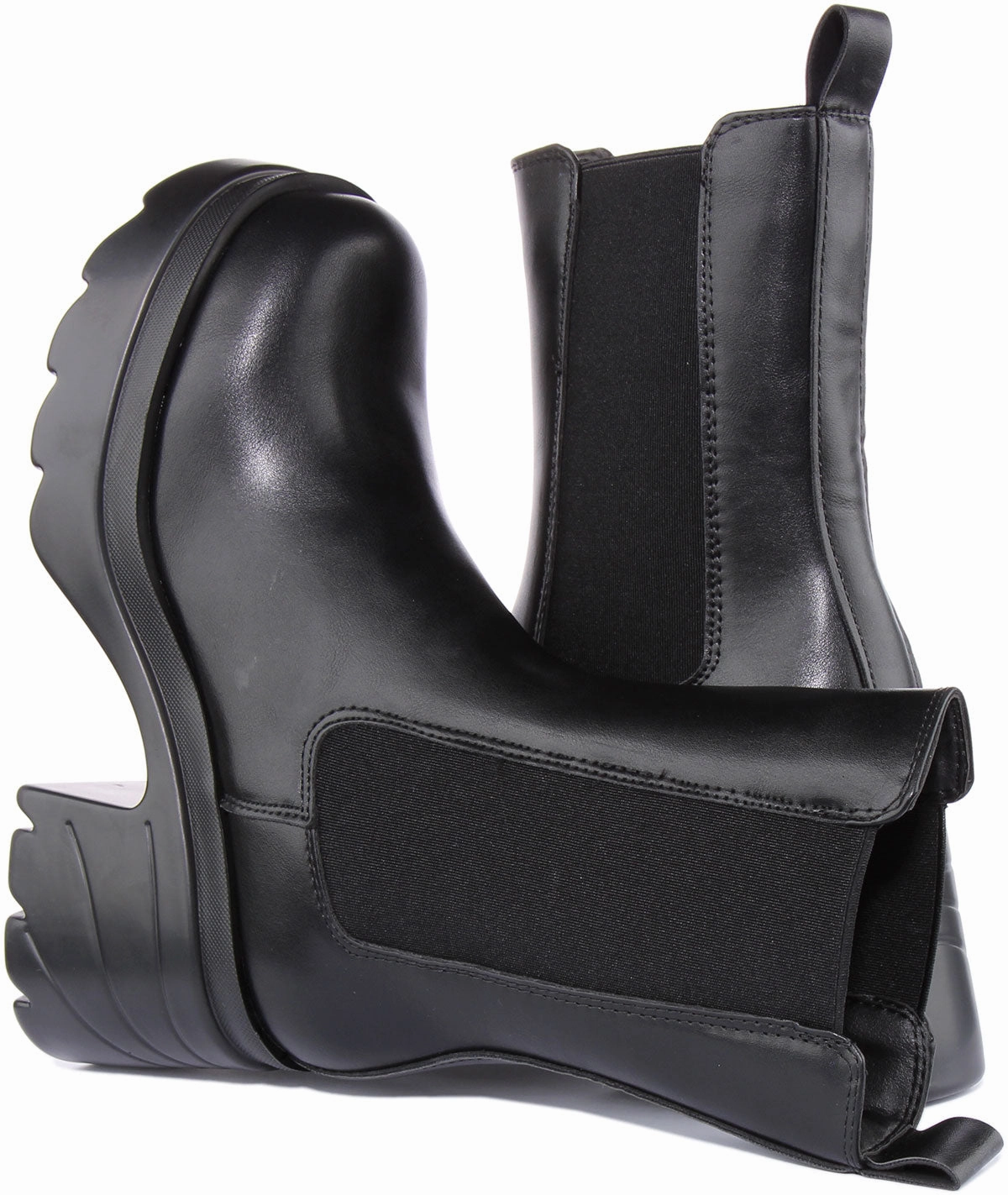 Womens Chunky Sole Chelsea Boot In Black Trail Foot Protection Gear