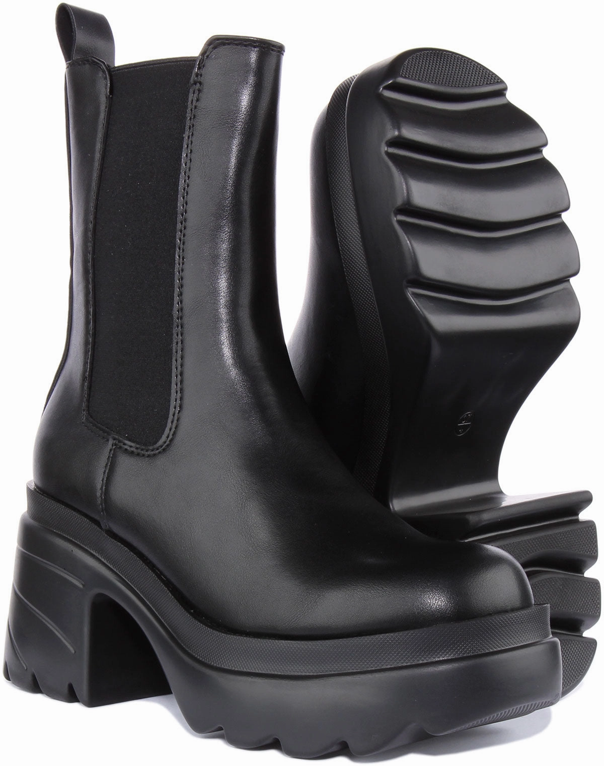 Womens Chunky Sole Chelsea Boot In Black Trail Foot Protection Gear