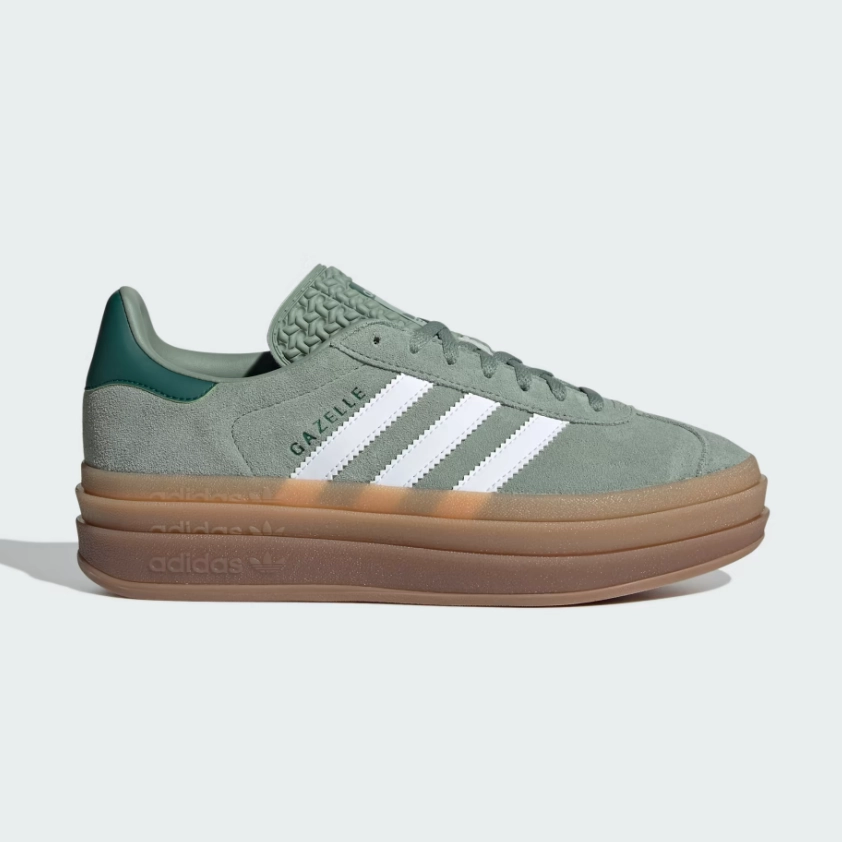 All - Purpose Use Giant pattern adidas - Gazelle Bold - Silver Green/Collegiate Green - Women's [ID6998]